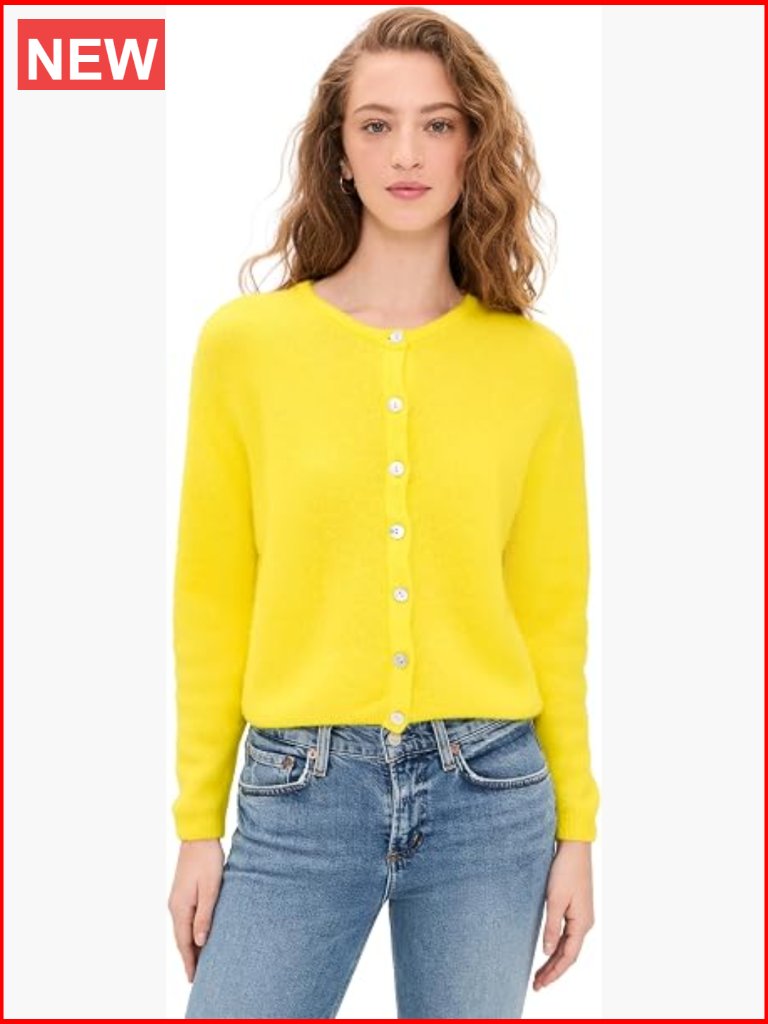 Mid-Weight Alpaca Wool Blend Knit Cardigan With Pearlescent Buttons